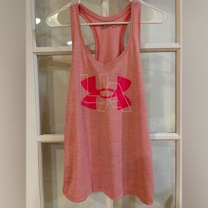 Under Armour Pink HeatGear Tank Top Athletic Athleisure Racerback Gym